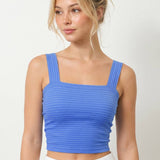Striped Square Crop Top Marina