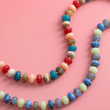 Mood Swirl Marble Bead Necklace: Blue