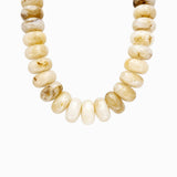 Neutral Chunky Marble Seed Bead Statement Necklace: Natural
