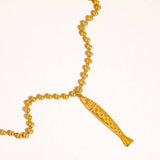 Bellisse 18K Gold Non-Tarnish Vintage Fish Necklace: Yellow Gold