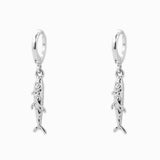 Sea Life Sardine Fish Drop Earrings: Gold