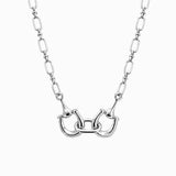 Double Horsebit Knot Chain Necklace: Gold
