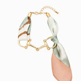 Horsebit Link Scarf Bracelet: Green