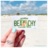 Beach Florida License Plate Sticker, Beach Sticker