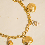 Ravello 18K Gold Non-Tarnish Seashell Charm Bracelet: Yellow Gold