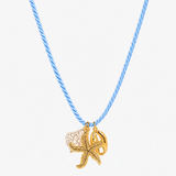 Blue Rope Starfish Shell Charm Necklace