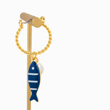 Sea Life Marine Blue Fish Earrings