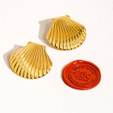 Cèpe 18K Gold Non-Tarnish Shell Studs: Yellow Gold