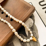 Marseille 18K Gold Non-Tarnish Classic Pearl Necklace: Yellow Gold