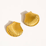 Cèpe 18K Gold Non-Tarnish Shell Studs: Yellow Gold