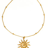 Taiyo 18K Gold Non-Tarnish Boho Sun Necklace: Yellow Gold