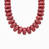 Neutral Chunky Marble Seed Bead Statement Necklace: Natural