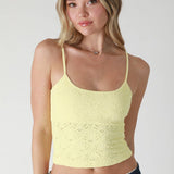 Floral Textured Lace Cami Chocolate