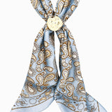 Adjustable Organic Pebble Scarf Necklace: Multi Navy