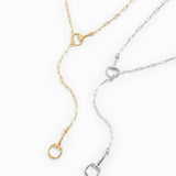 Horsebit Y-Drop Lariat Necklace: Gold