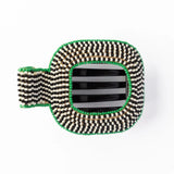 Charlotte -  Beaded Flat Hair Claw Clip  -  Green