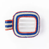 Charlotte -  Beaded Flat Hair Claw Clip  -  Lapis