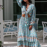 Ciao Maxi Skirt - Seafoam Boho Floral