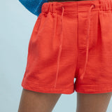 Cotton Twill Shorts by Wishlist -  Cherry Red