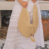 Straw Hobo Tote - Natural