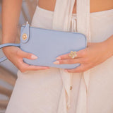 Kendall Convertible Cross Body Purse or Wristlet  -  Powder Blue