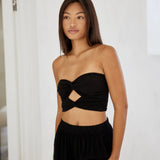 Double Twist Crop Top - Black