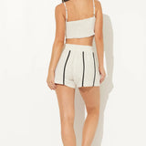 Natural Linen Crop Top w/ O Ring by Ocean Drive - Sand