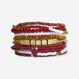 Gameday Bracelet Stack - Crimson + Gold FSU