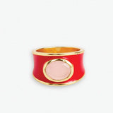 Hazel - Oval Stone & Enamel Ring