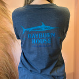 Rayburn House Ladies V Neck T Shirt - Dark Heather Grey