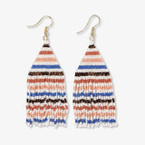 Lexie - Horizontal Stripe Petite Fringe Earrings - Sedona