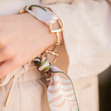 Horsebit Link Scarf Bracelet: Green