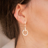 Horsebit Triple Drop Earrings: Gold