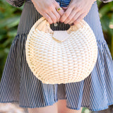 Medium Rattan / Wicker Crossbody  - Natural