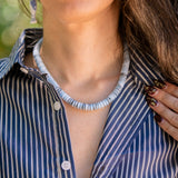 Long Sleeve Button Down Shirt Dress - Blue Stripe