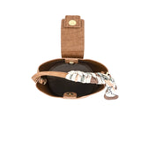 Brielle Elegant Top Handle Bag -  Brown