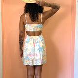 Summer Somewhere Cutout Detail Mini Dress - Pastel Coastline Print