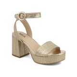Renee - Gold Raffia Platform Heel by MIA