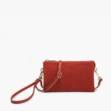 Riley Convertible Cross Body Purse, Wristlet or Clutch - Corduroy Red