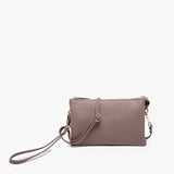 Riley Convertible Cross Body Purse, Wristlet or Clutch -  Dark Mauve