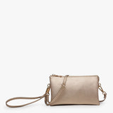 Riley Convertible Cross Body Purse, Wristlet or Clutch - Gold