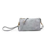 Riley Convertible Cross Body Purse, Wristlet or Clutch - Grey