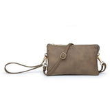 Riley Convertible Cross Body Purse, Wristlet or Clutch - Khaki