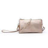 Riley Convertible Cross Body Purse, Wristlet or Clutch - Rose Gold