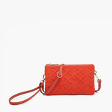 Riley Convertible Cross Body Purse, Wristlet or Clutch - Sweater Knit Red
