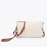 Riley Convertible Cross Body Purse, Wristlet or Clutch -  Micro Straw White