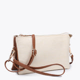 Riley Convertible Cross Body Purse, Wristlet or Clutch -  Micro Straw White