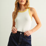 Ringer Tank Top - Butter Yellow
