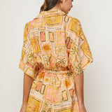 Short Sleeved Collared Romper  - Sandcastle