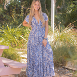 Mora Maxi Dress -  Coastal Blue Floral